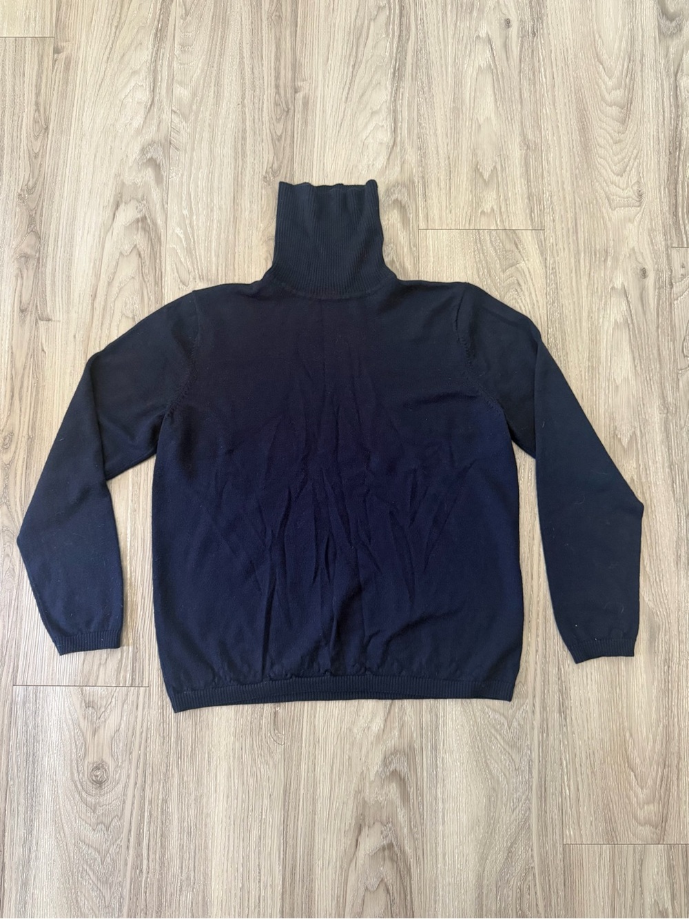 Women’s Pendleton Navy Blue Turtleneck, 100% Merino Wool, Size Large